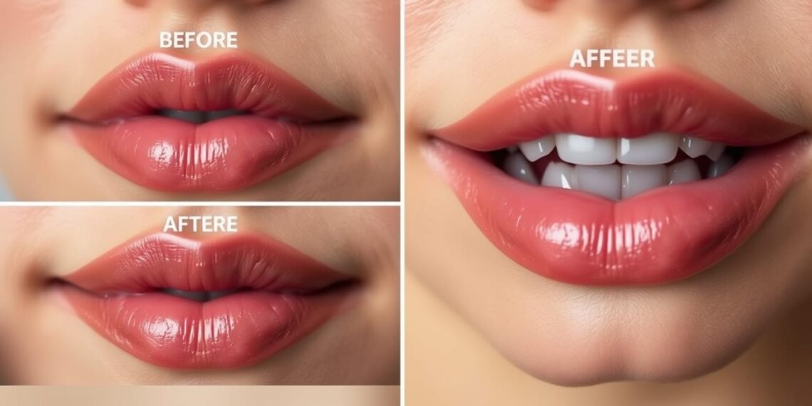 Lip augmentation techniques for pout enhancement